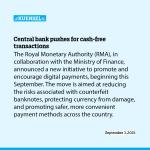 Central bank pushes for cash-free transactions