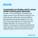 Local leaders in Chukha call for review of RAF in block grant allocation