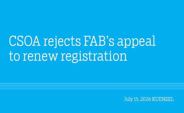 CSOA rejects FAB’s appeal to renew registration