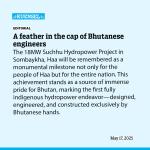A feather in the cap of Bhutanese engineers