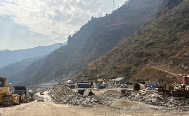 Khorlochhu hydro project construction reaches 15% completion