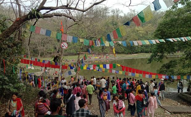 Sacred Khurul Lake where devotees pray and elephants listen