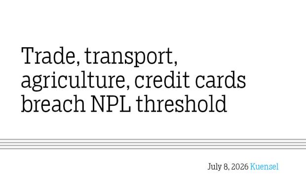 Trade, transport, agriculture, credit cards breach NPL threshold