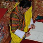 July 18, 2008:  His Majesty the King signs the Constitution of Bhutan